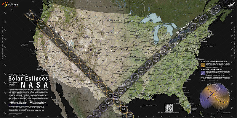April 8, 2024 total eclipse map (Courtesy of NASA)