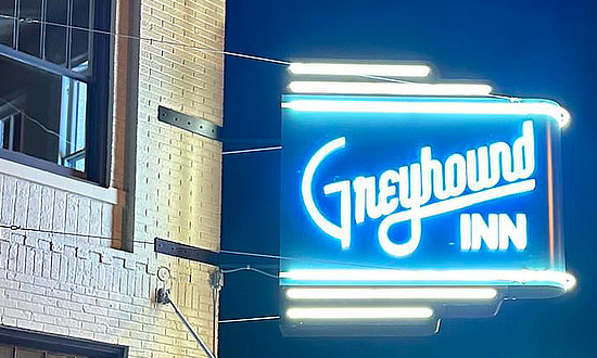 The Greyhound Inn, Tyler's newest boutique hotel, located in the historic, renovated Art Deco Greyhound Bus Station in downtown