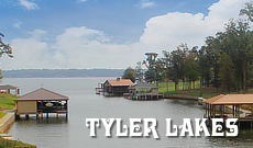 Lakes in the Tyler area, including Lake Tyler, Lake Palestine and Bellwood Lake