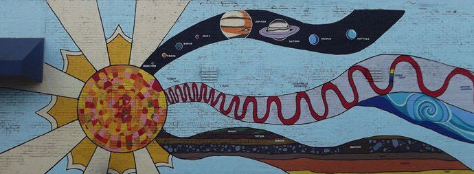 Discovery Science Place mural ... 308 North Broadway Avenue, Tyler, Texas, by artist Kerian Massey