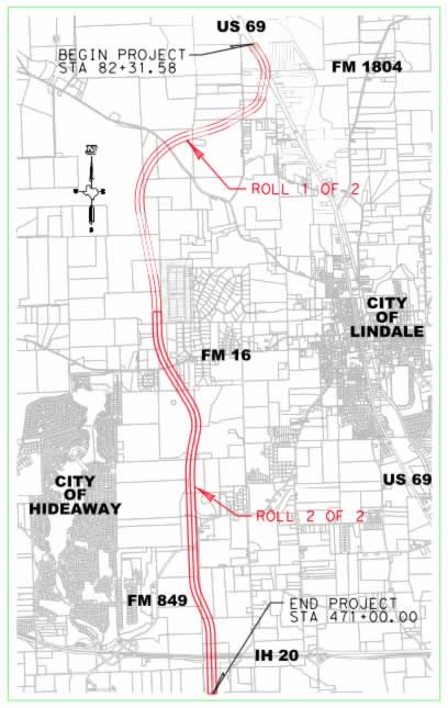 Map of Texas Toll Loop 49 Lindale Relief Segment