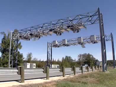 Automated toll collection system on Toll Loop 49 In Tyler, Texas